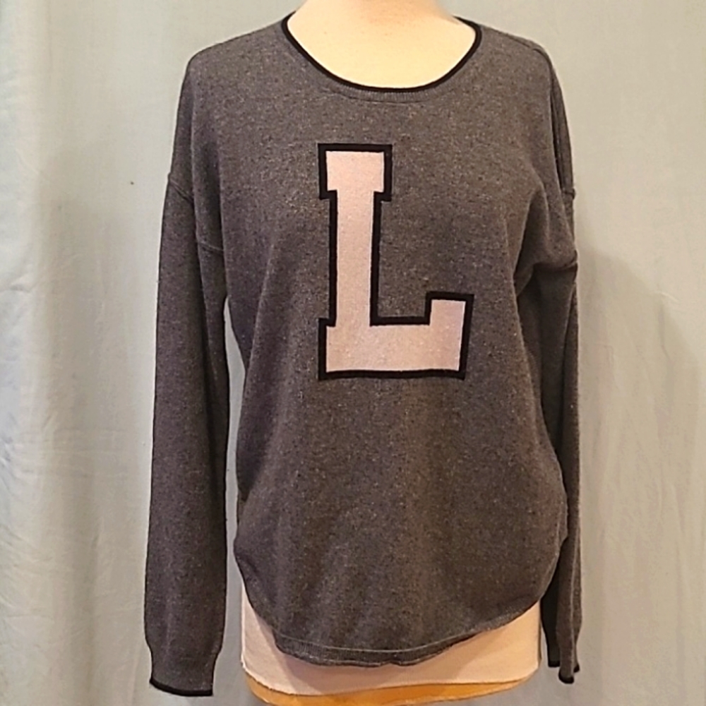 L2 LOMA LINDA "L"  CASHMERE sweater szM
